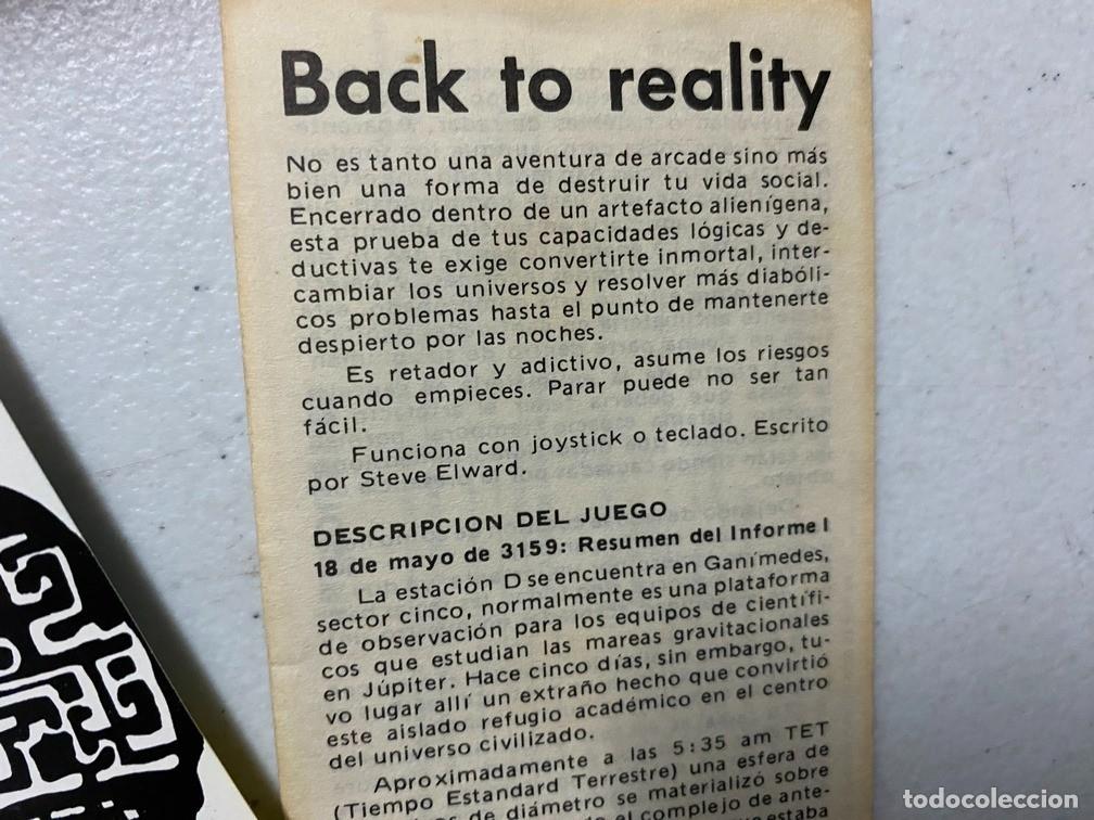 Videojuegos y consolas: BACK TO REALITY - VIDEOJUEGO COMMODORE 64 - C-64 - Foto 4