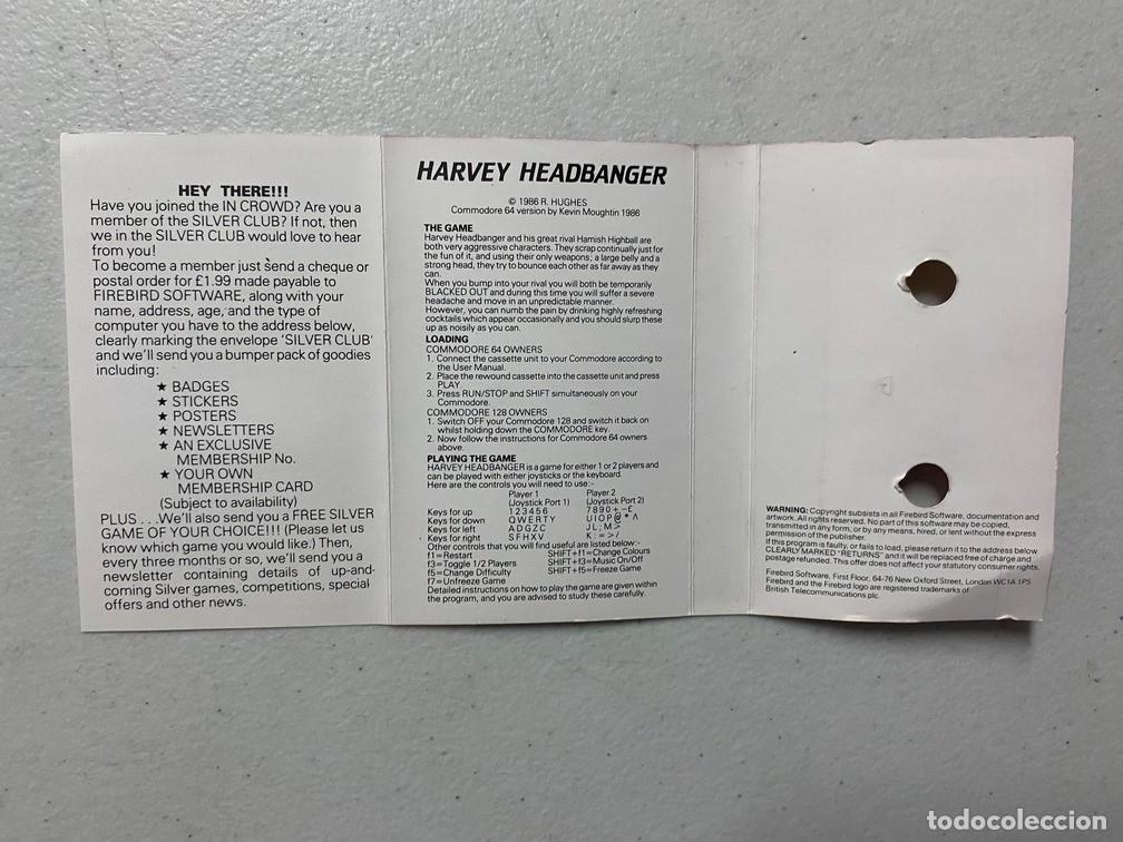 Videojuegos y consolas: HARVEY HEADBANGER - VIDEOJUEGO COMMODORE 64 - C-64 - Foto 4