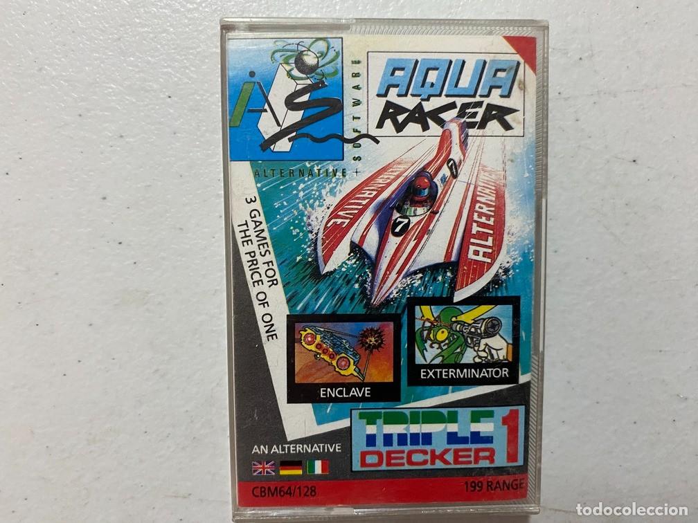 Videojuegos y consolas: AQUA RACER - VIDEOJUEGO COMMODORE 64 - C-64 - Foto 1