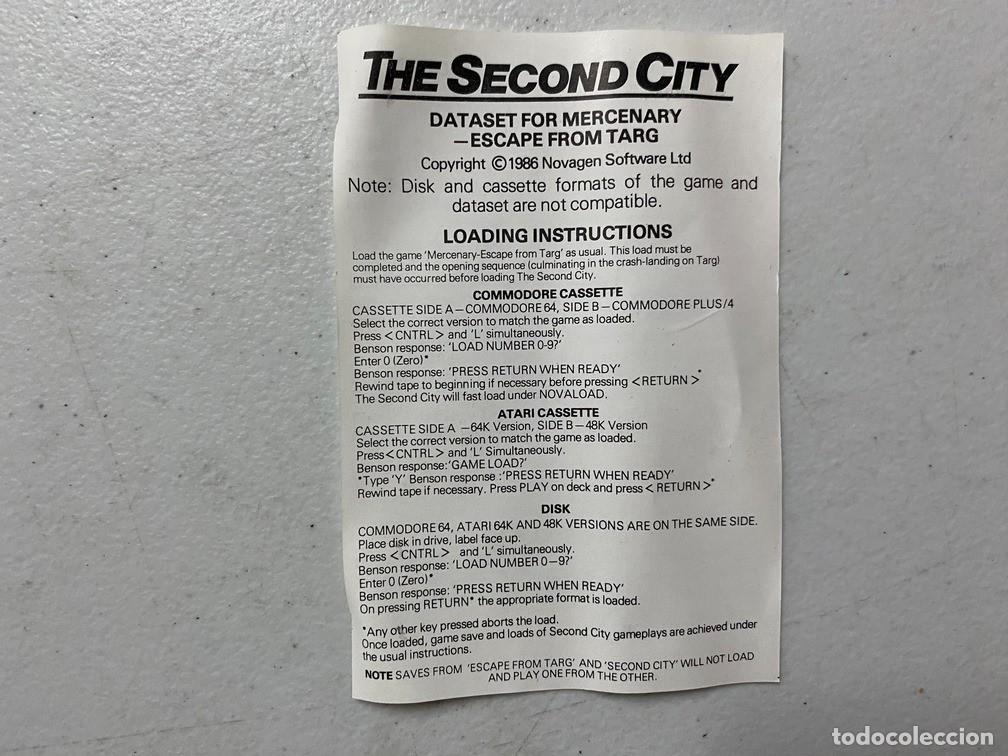 Videojuegos y consolas: THE SECOND CITY - VIDEOJUEGO COMMODORE 64 - C-64 - Foto 5