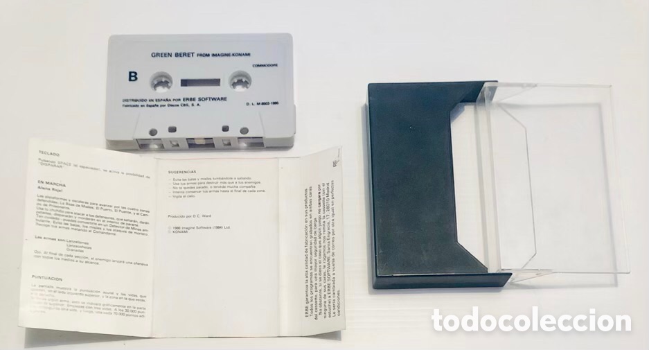 Videojuegos y consolas: Green Beret [Imagine Software] 1986 - Konami / Erbe Software [Commodore 64 C64] Galway Wakelin - Foto 4