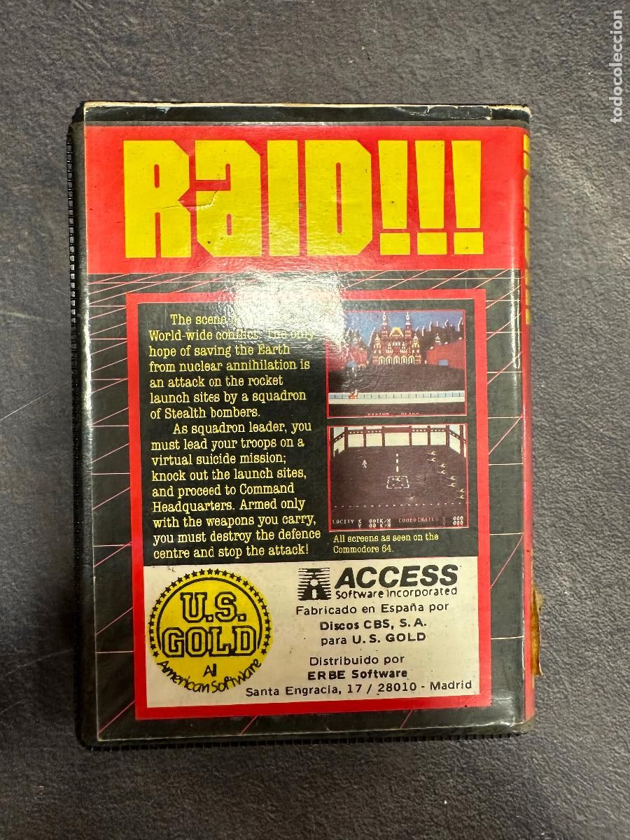 Videojuegos y consolas: Raid!!! COMMODORE 64 128 C64 CASSETTE - Foto 4