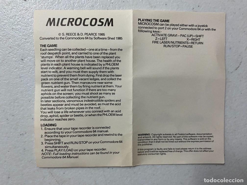 Videojuegos y consolas: MICROCOSM - VIDEOJUEGO COMMODORE 64 C-64 - Foto 5