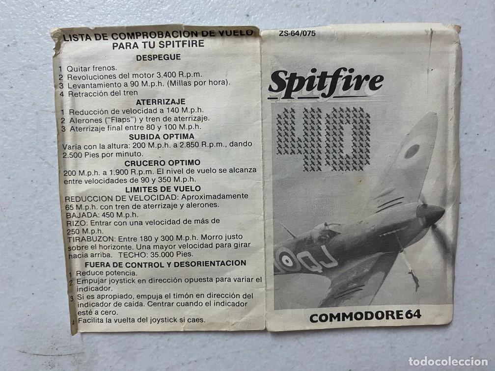 Videojuegos y consolas: SPITFIRE 40 - VIDEOJUEGO COMMODORE 64 C-64 - Foto 5