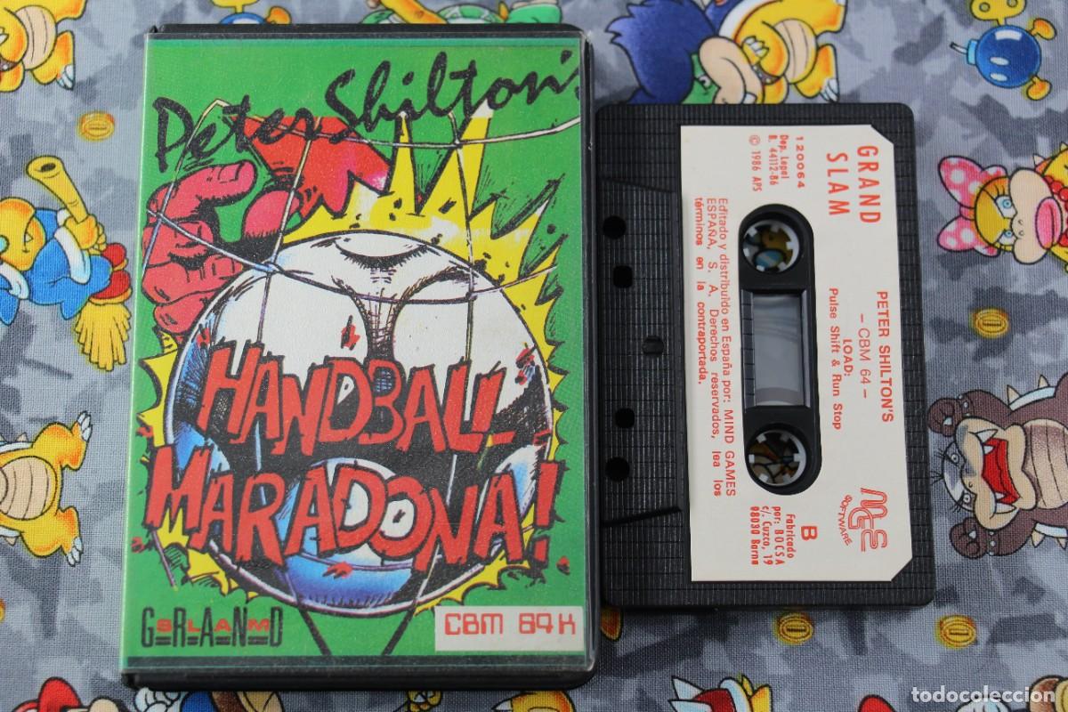 Videojuegos y consolas: COMMODORE 64K ESTUCHE PETER SHILTONS HANDBALL MARADONA EN ESPA&Ntilde;OL - Foto 1
