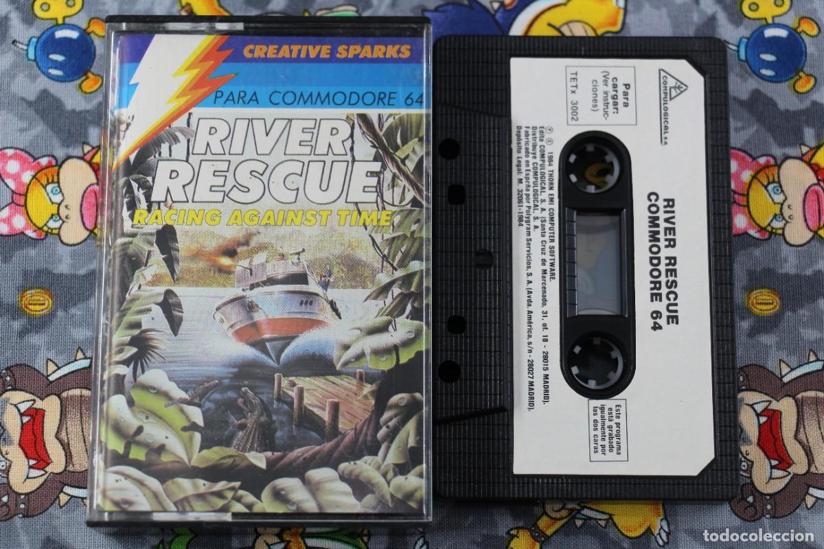 Videojuegos y consolas: COMMODORE 64K CINTA COMPULOGICAL RIVER RESCUE EN ESPA&Ntilde;OL - Foto 1