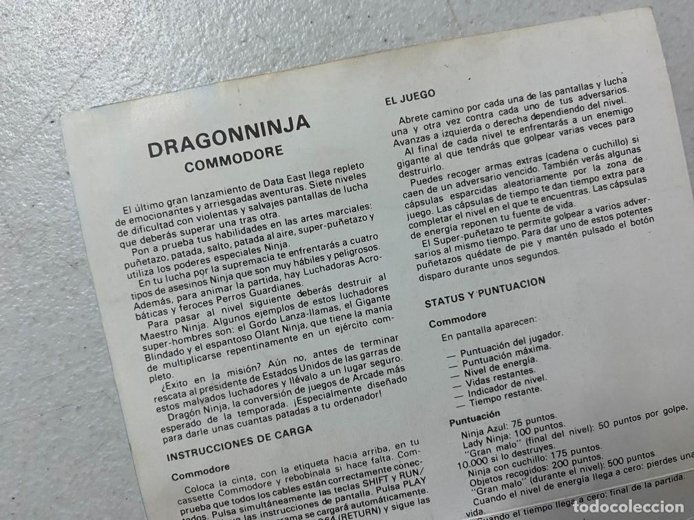 Videojuegos y consolas: DRAGON NINJA - VIDEOJUEGO COMMODORE CASSETTE - Foto 5