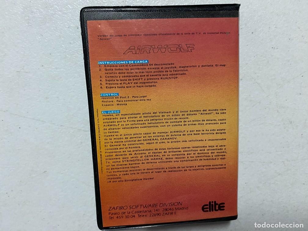 Videojuegos y consolas: AIRWOLF - VIDEOJUEGO COMMODORE CASSETTE - Foto 2