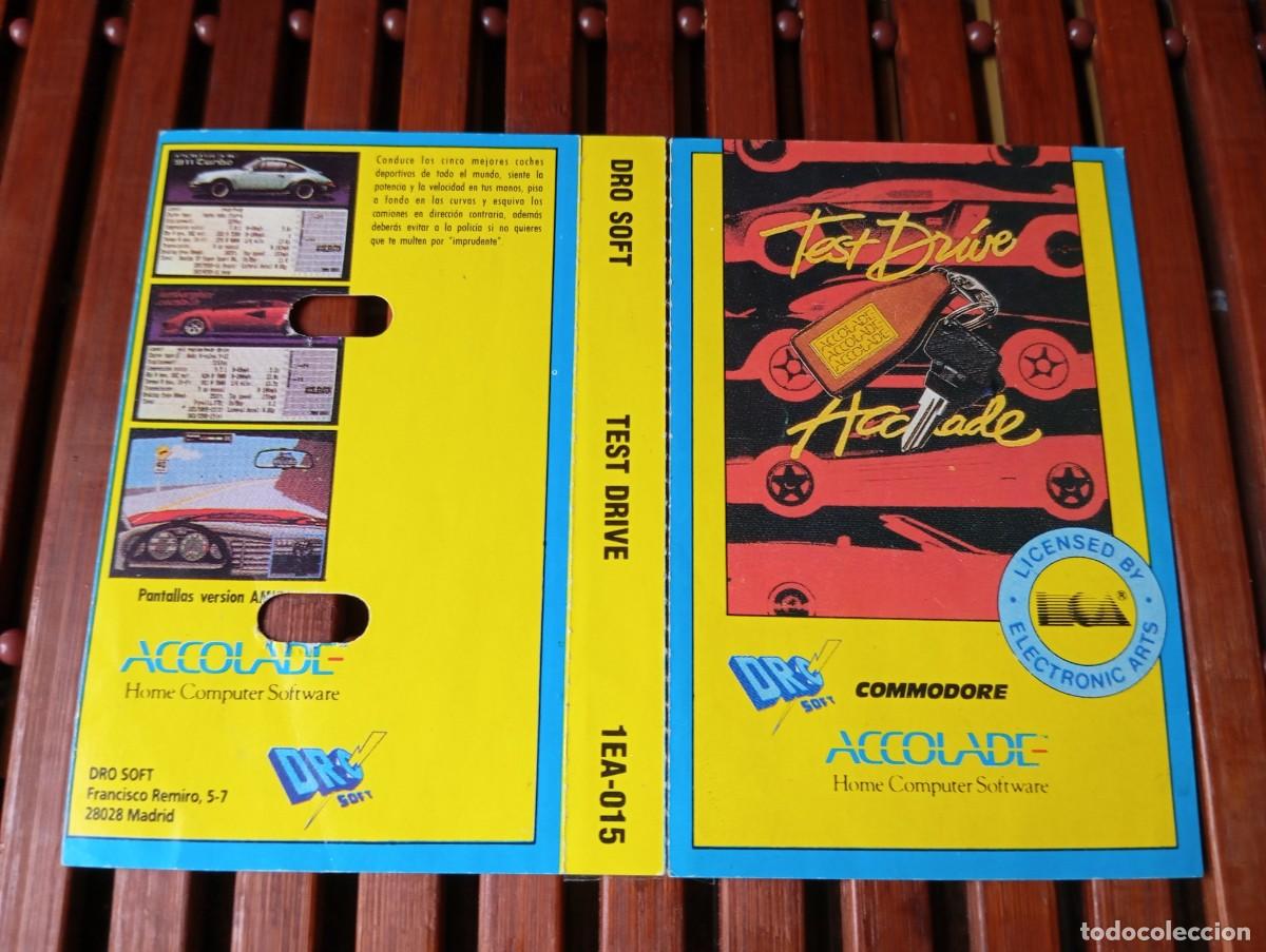 Videojuegos y consolas: Car&aacute;tula Cover Test Drive Accolade Commodore 64 Cassette 1987 - Foto 2