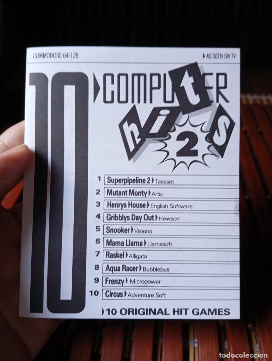 Videojuegos y consolas: Manual Instrucciones 10 Computer Hits 2 Commodore 64 1986 - Foto 2