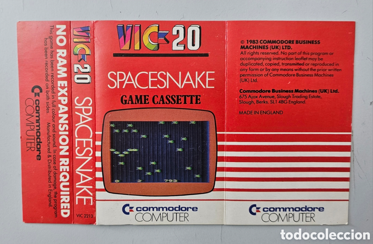 Videojuegos y consolas: CASSETTE VIC-20 SPACESNAKE Commodore Game UK 1983 - Foto 6