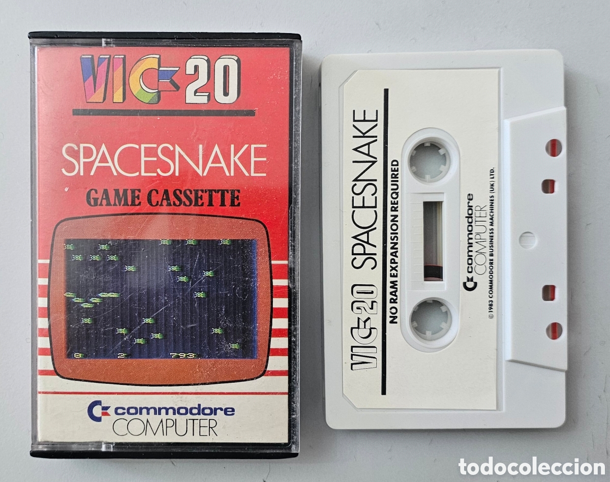 Videojuegos y consolas: CASSETTE VIC-20 SPACESNAKE Commodore Game UK 1983 - Foto 1