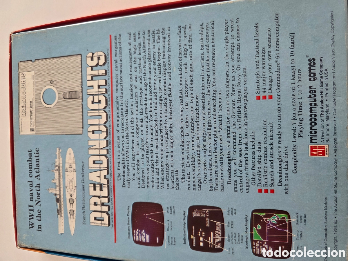 Videojuegos y consolas: Dreadnoughts Commodore 64 Avalon Hill 1985 - Foto 8