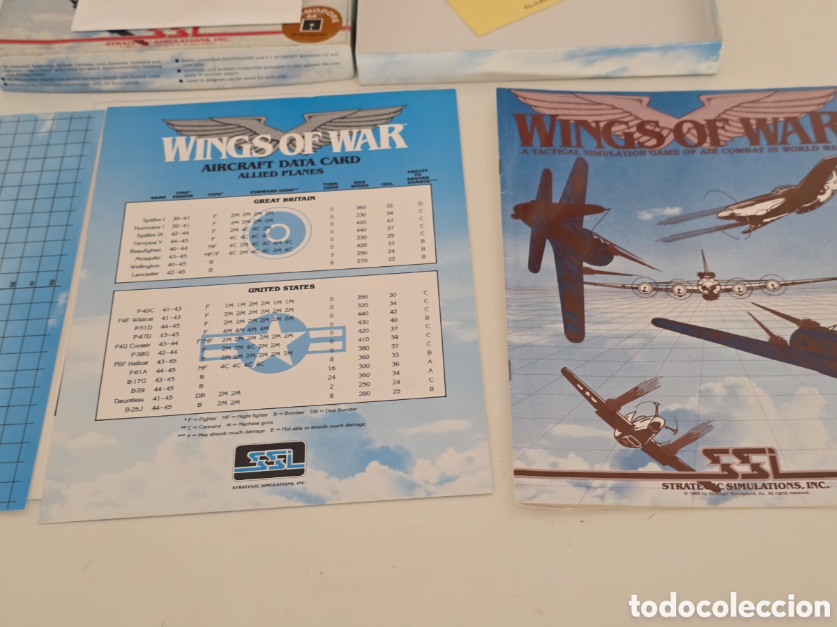 Videojuegos y consolas: Wings of War Commodore 64 C64 SSI Big Box 1985 - Foto 5