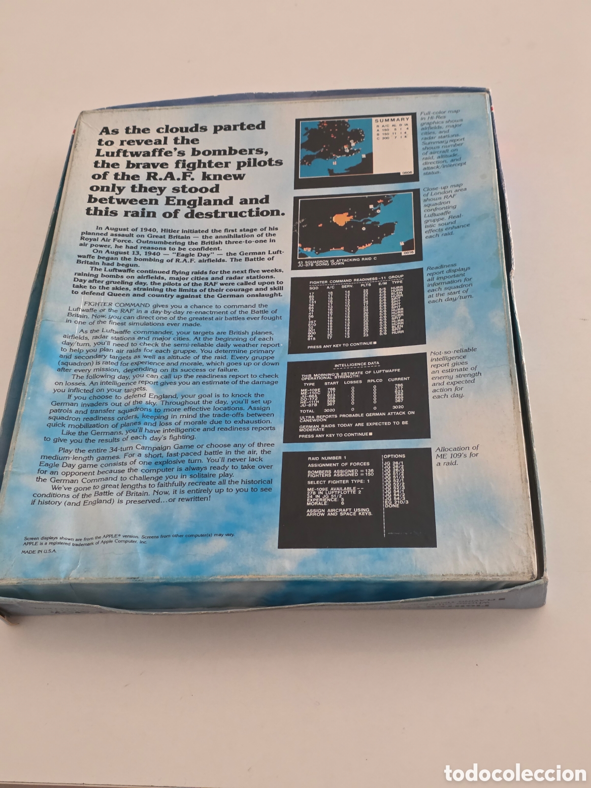 Videojuegos y consolas: Fighter Command Commodore 64 C64 SSI Big Box 1985 - Foto 2