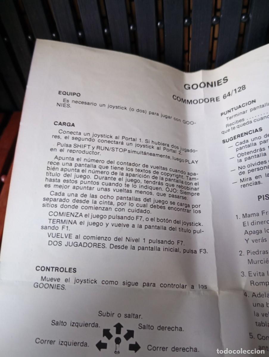 Videojuegos y consolas: The Goonies Commodore C64 Cassette Datasoft 1985 Vintage - Foto 20