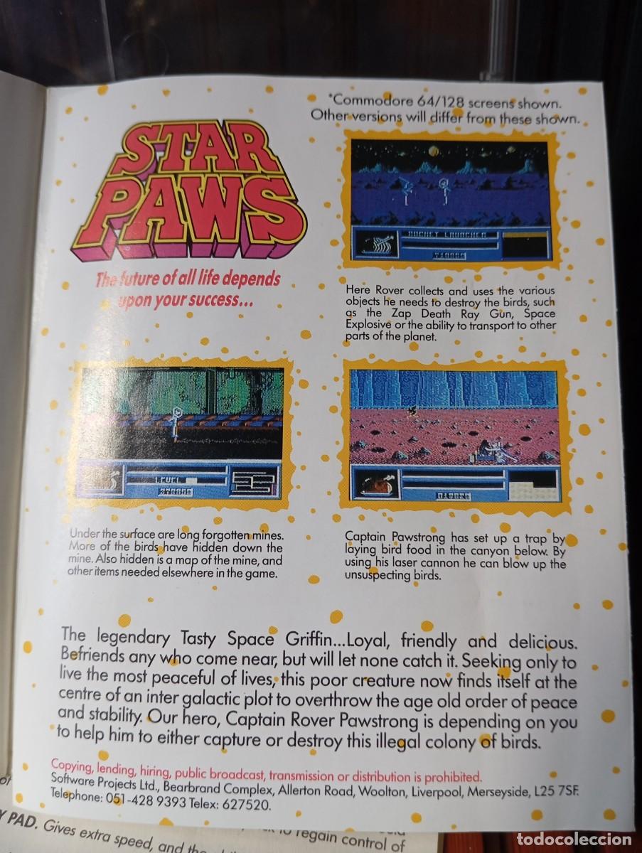 Videojuegos y consolas: Star Paws Commodore C64/128 Cassette 1987 Software Projects - Foto 12