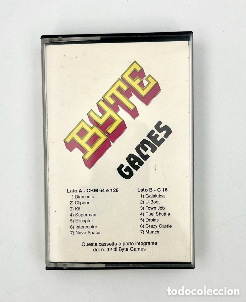 Videojuegos y consolas: Byte Games n&ordm; 32 &ndash; Casete original para Commodore 64, 128 y Commodore 16