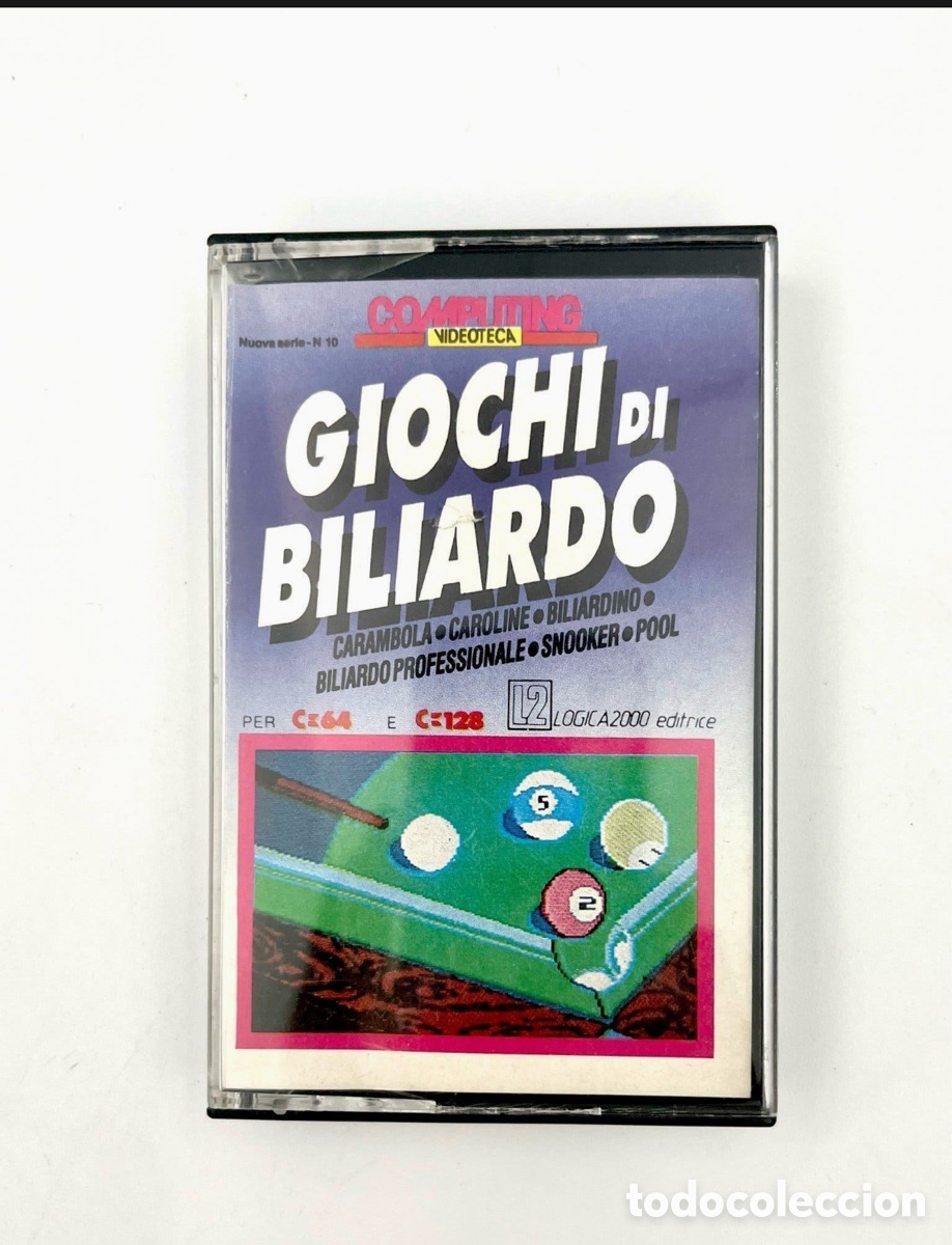 Videojuegos y consolas: Commodore 64/128 &ndash; Giochi di Biliardo &ndash; Casete original con 5 juegos