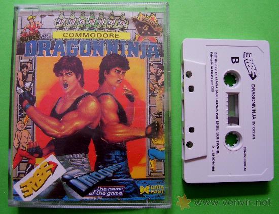 Videojuegos y consolas: DRAGON NINJA CL&Aacute;SICO JUEGO EN CINTA DE CASSETTE PARA COMMODORE 64 / 128 - Foto 2