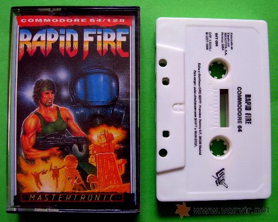 Videojuegos y consolas: RAPID FIRE - CL&Aacute;SICO JUEGO EN CINTA DE CASSETTE COMMODORE 64 / 128 - Foto 2