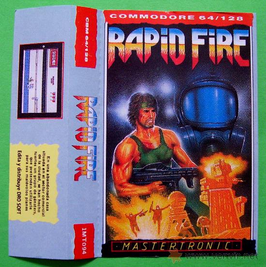 Videojuegos y consolas: RAPID FIRE - CL&Aacute;SICO JUEGO EN CINTA DE CASSETTE COMMODORE 64 / 128 - Foto 4