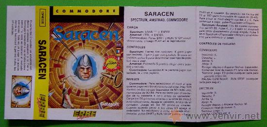 Videojuegos y consolas: SARACEN - CL&Aacute;SICO EN CINTA DE CASSETTE COMMODORE 64 / 128 - Foto 4