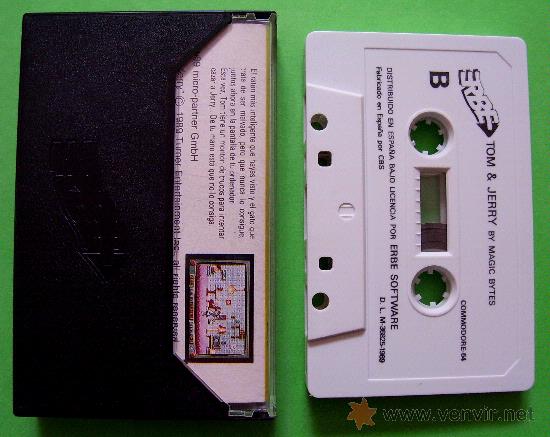 Videojuegos y consolas: TOM & JERRY CL&Aacute;SICO JUEGO CINTA DE CASSETTE PARA COMMODORE 64 / 128 - Foto 3
