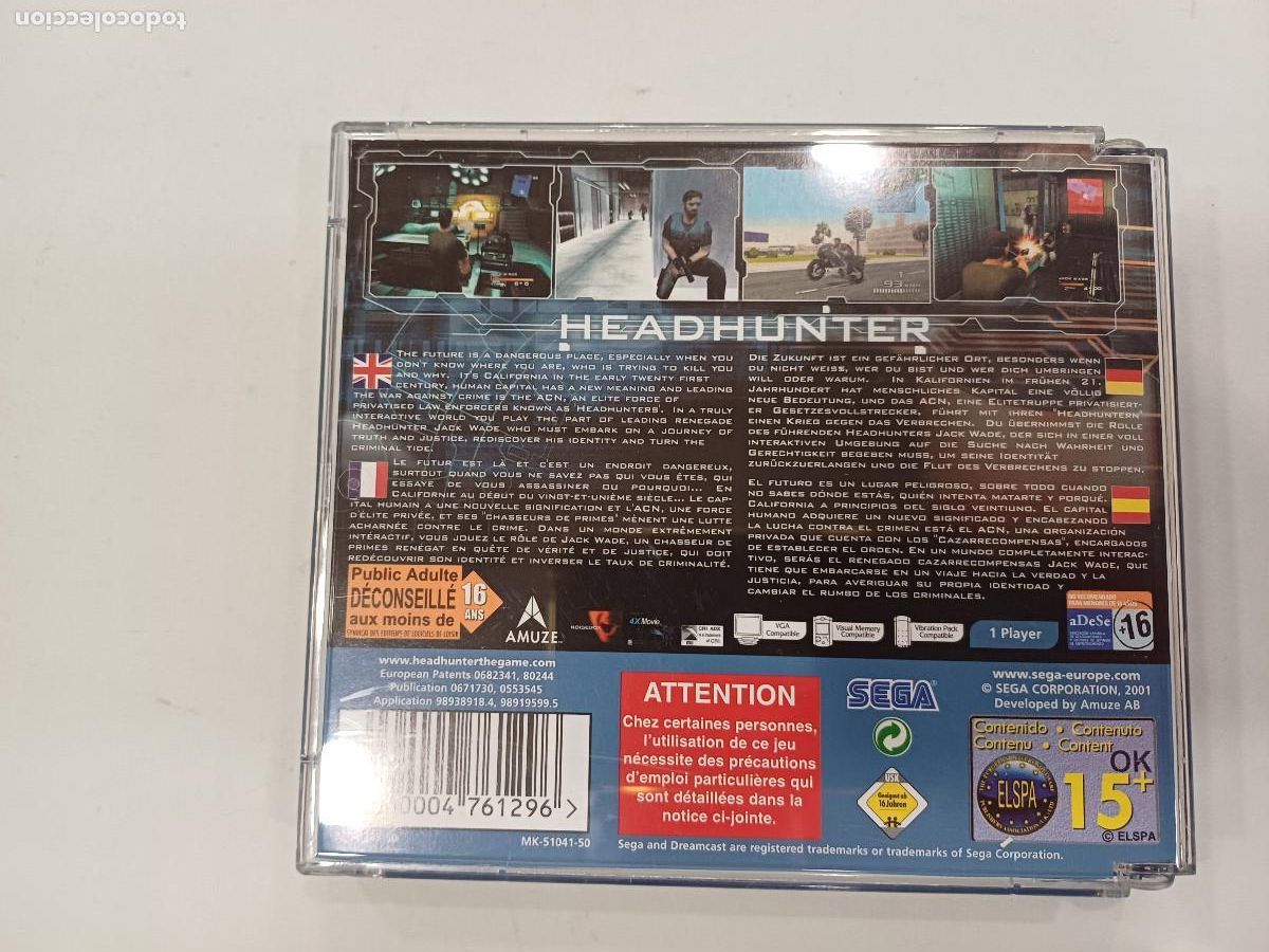Videojuegos y consolas: HEADHUNTER/SEGA DREAMCAST 2 DISCOS. - Foto 4