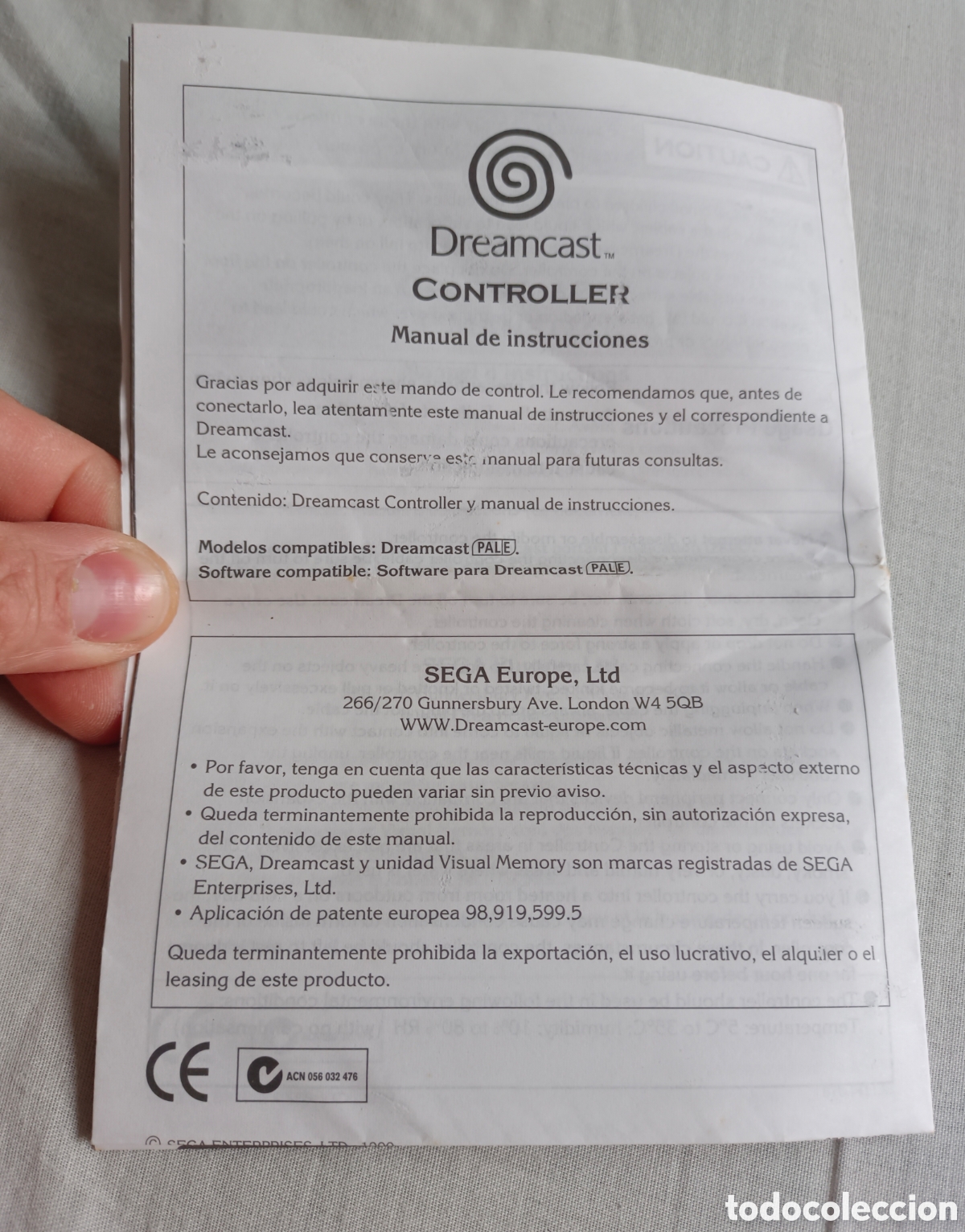Videojuegos y Consolas: Manual instrucciones espa&ntilde;ol mando , controller sega dreamcast