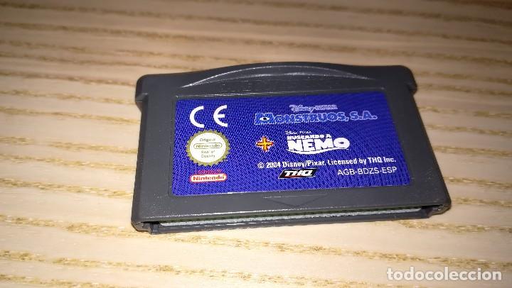 Videojuegos y consolas: Monstruos SA + Buscando a Nemo. Game boy Advance - Foto 1