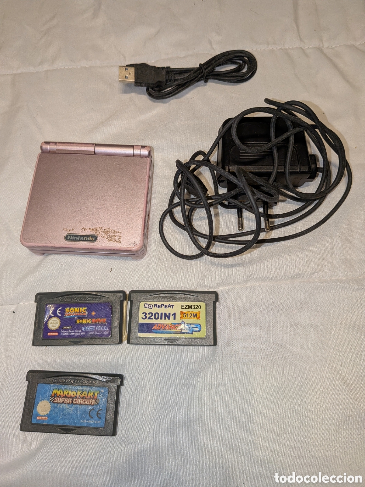 Videojuegos y consolas: Game Boy Advance SP Rosa + Accesorios - Foto 3