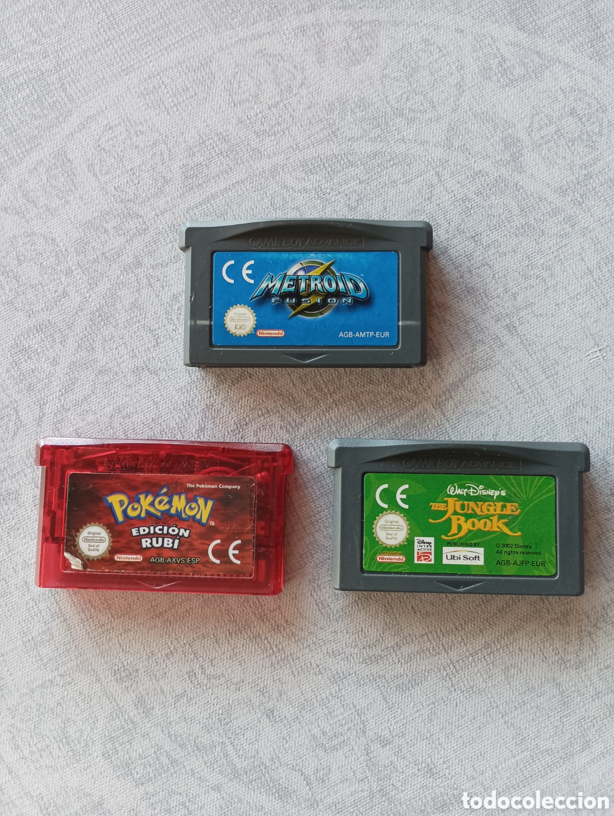 Videojuegos y Consolas: Juegos Game Boy Advance (Lote de 4) Metroid Fusion, Pokemon Ed.Rubi, The Jungle Book