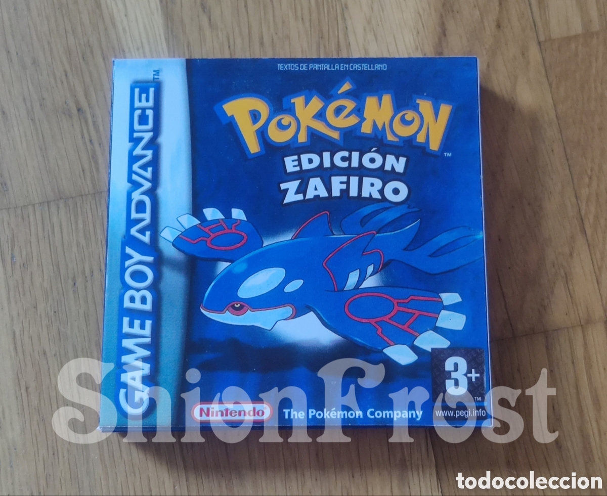 Videojuegos y consolas: Caja Repro (Cart&oacute;n) Pok&eacute;mon Edici&oacute;n Zafiro (Game Boy Advance) GBA