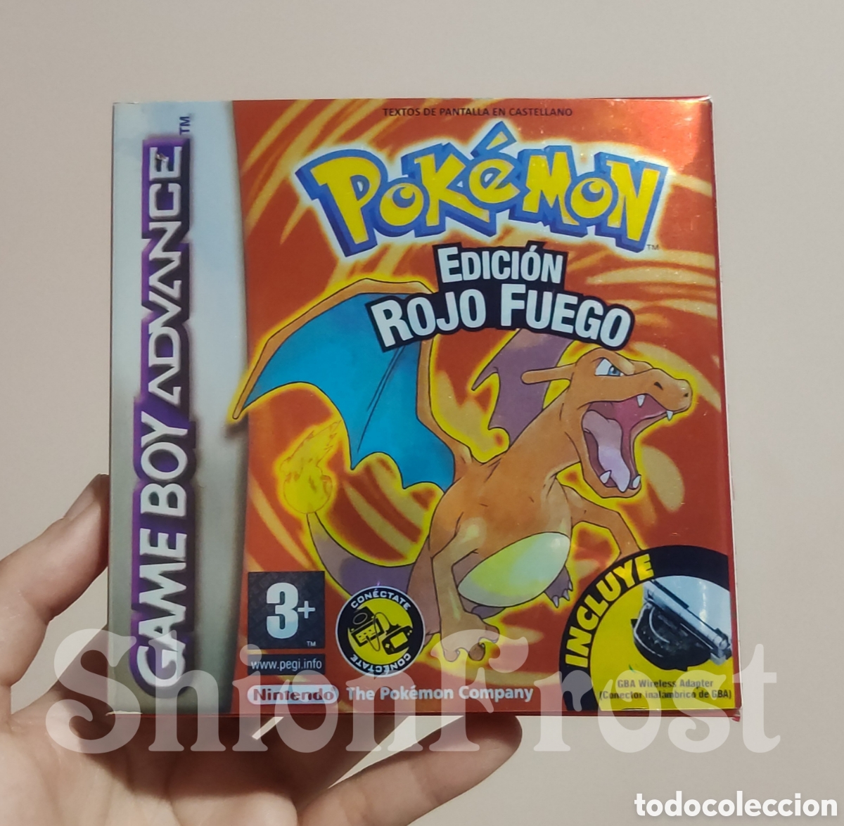 Videojuegos y consolas: Caja Repro (METALIZADA) Pok&eacute;mon Edici&oacute;n Rojo Fuego (Game Boy Advance) GBA