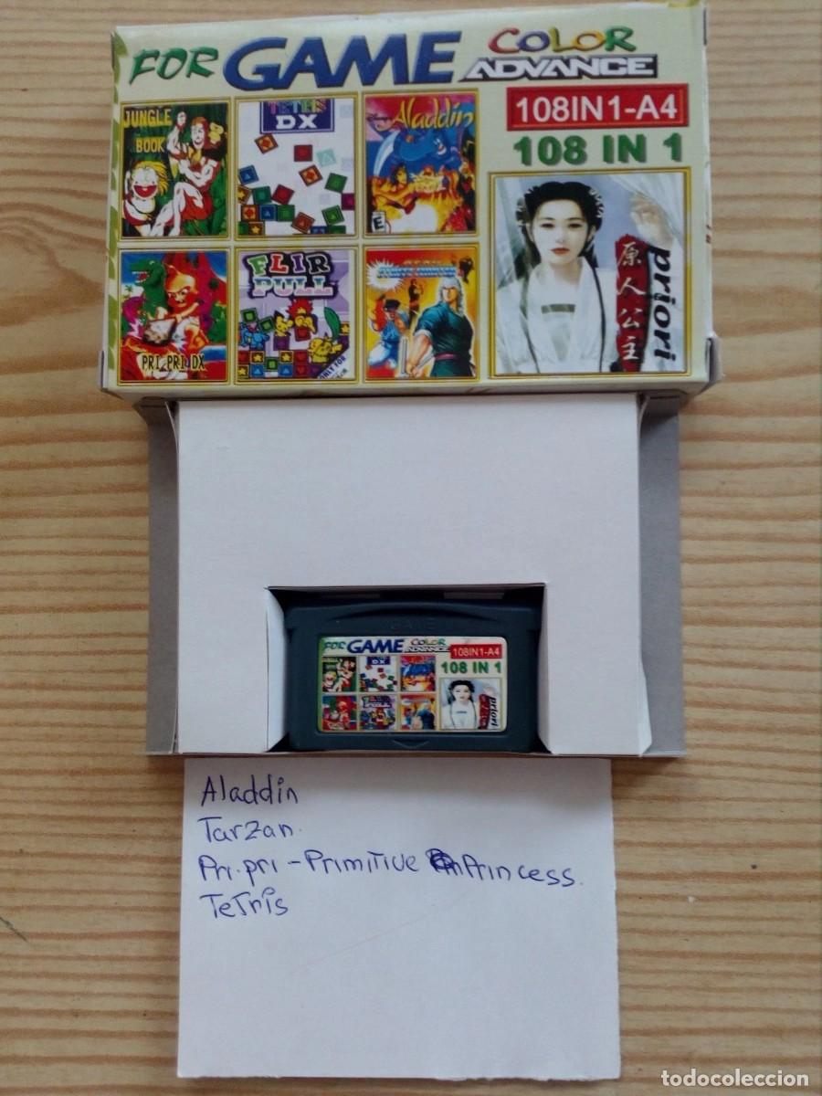 Videojuegos y consolas: Juego Game Boy Advance 108 En 1 - Aladdin+Tarzan+Pri Pri+Tetris