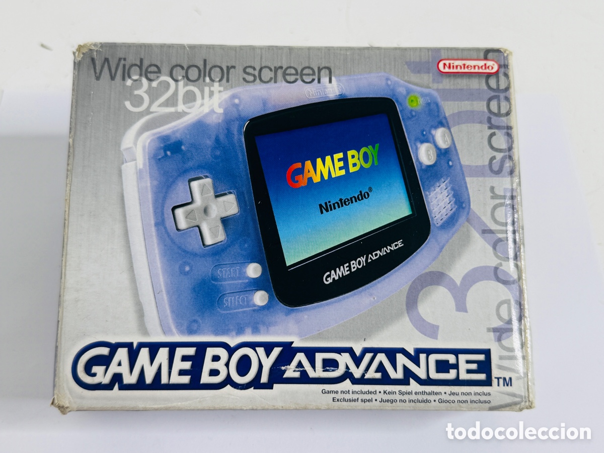Videojuegos y consolas: Nintendo Game Boy Advance Glacier Purple Caja Solo Original Consola GBA Embalaje