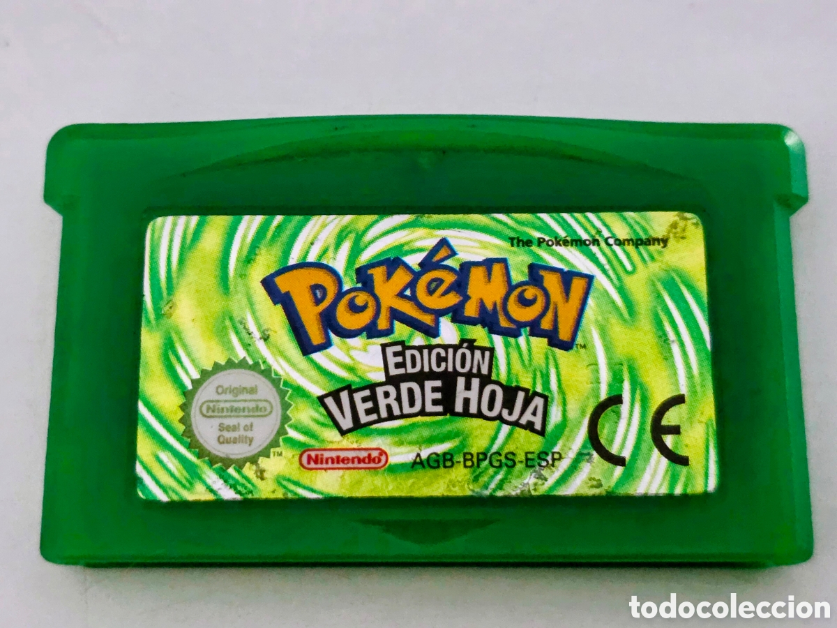 Videojuegos y consolas: Pok&eacute;mon Edici&oacute;n Verde Hoja original para Nintendo Game Boy Advance, versi&oacute;n espa&ntilde;ola. C&oacute;digo AGB-BP