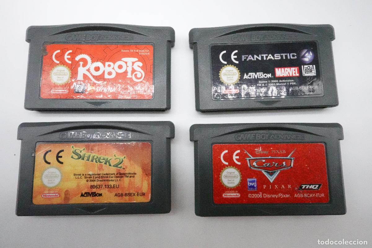 Video Games and Consoles: LOTE 4 JUEGOS NINTENDO GAME BOY ADVANCE GBA ROBOTS FANTASTIC 4 SHREK 2 CARS