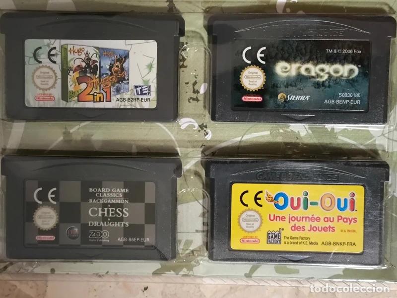 Videojuegos y consolas: Lote 4 juegos Hugo 2 in 1 Eragon board game classics Oui-Oui Nintendo Game boy advance gba pal