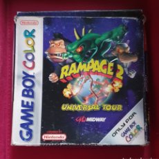 Videojuegos y Consolas: CAJA ORIGINAL RAMPAGE UNIVERSAL TOUR NINTENDO GAME BOY COLOR COMPLETO GAMEBOY. Lote 329607588