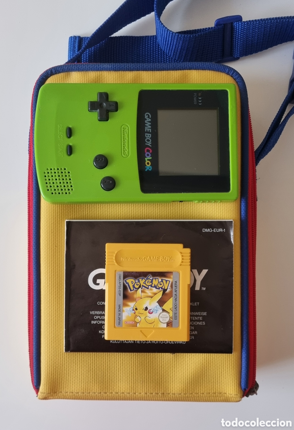 Videojuegos y consolas: POKEMON. GAME BOY COLOR EDICI&Oacute;N ESPECIAL FUNDA DE PIKACHU. POK&Eacute;MON AMARILLO Y CABLE LINK.