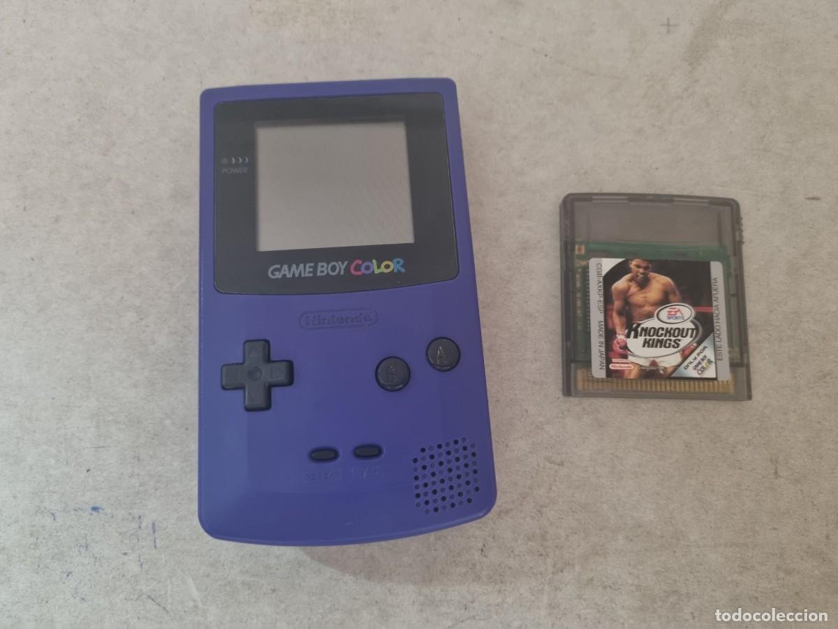 Videojuegos y Consolas: Consola Gameboy color morada con juego Knockout Kings funcionando
