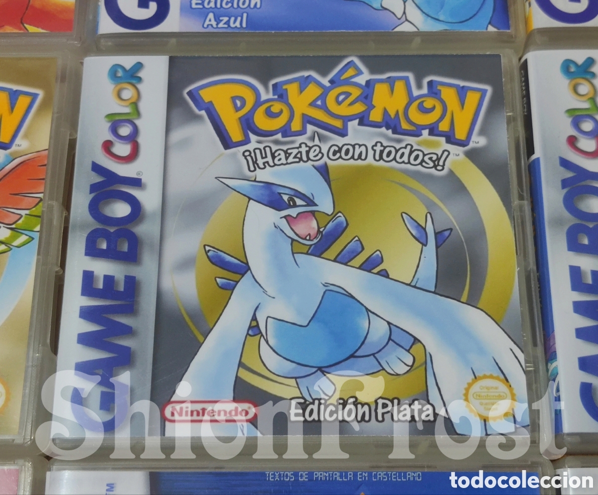 Videojuegos y consolas: Caja Repro Pok&eacute;mon Edici&oacute;n Plata Game Boy Color (Pl&aacute;stico Estilo Nintendo DS)