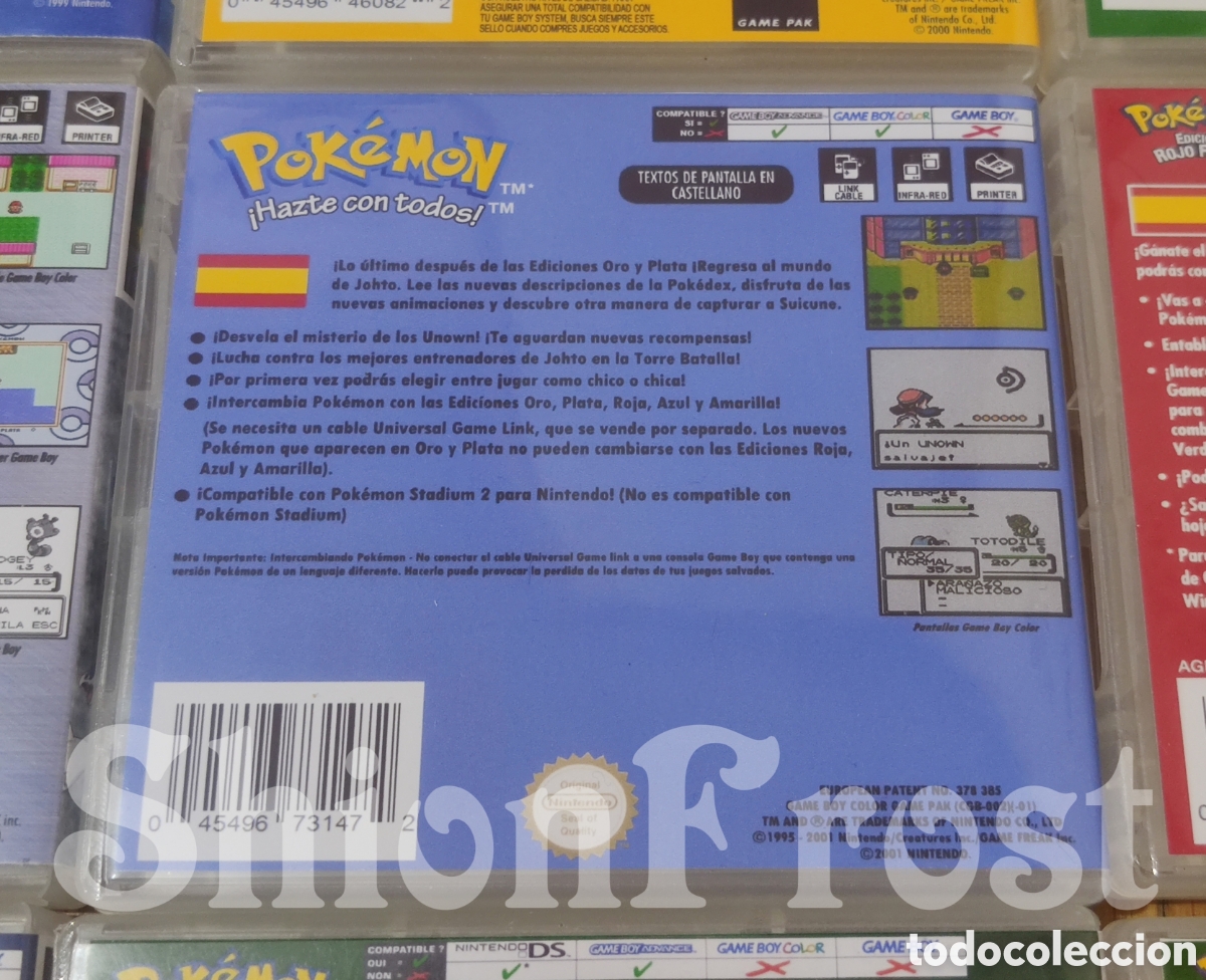 Videojuegos y Consolas: Caja Pl&aacute;atico Pok&eacute;mon Edici&oacute;n Cristal Game Boy Color (Estilo Nintendo DS)