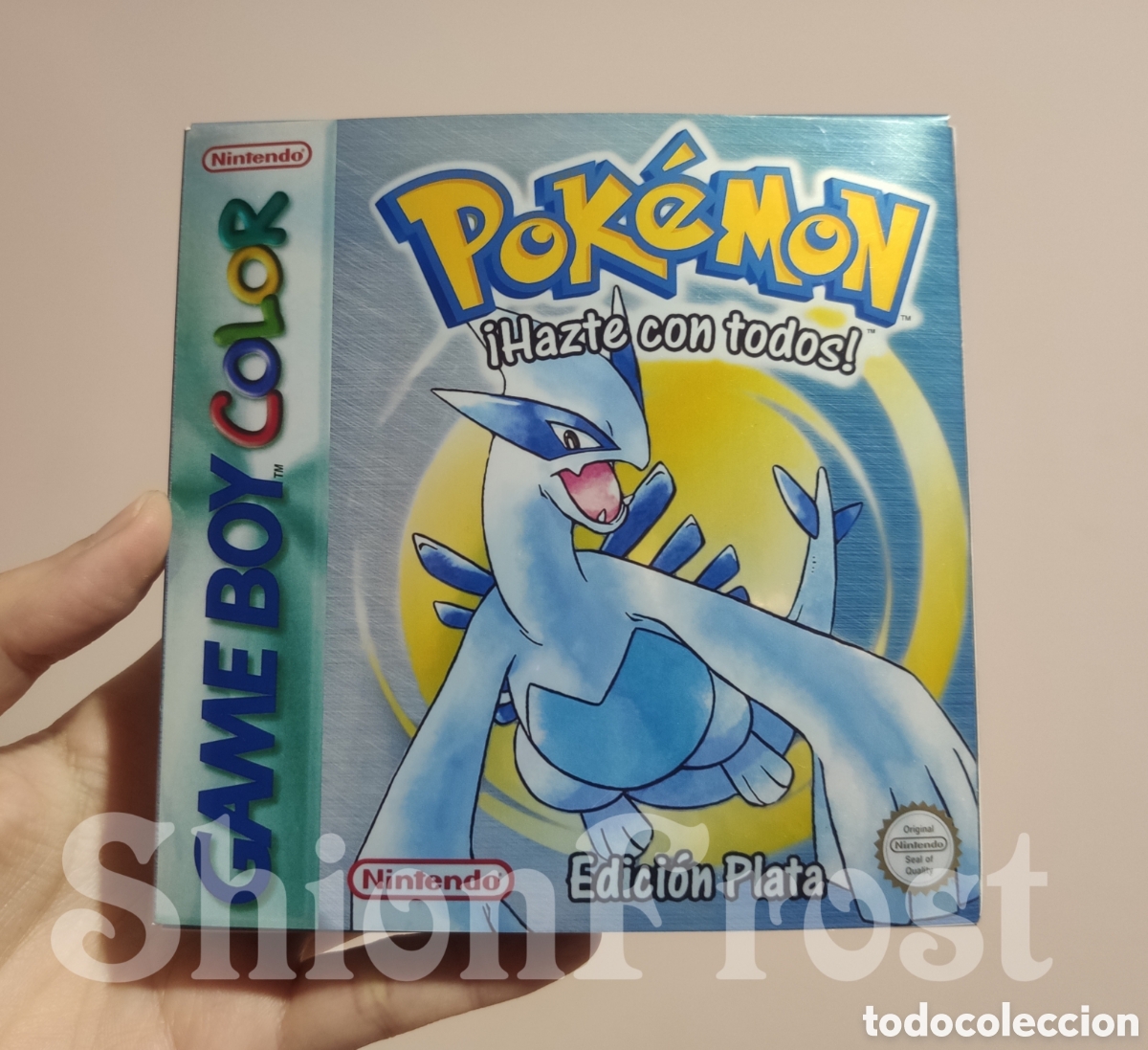 Videojuegos y consolas: Caja METALIZADA Pok&eacute;mon Edici&oacute;n Plata - Repro - (Game Boy Color)