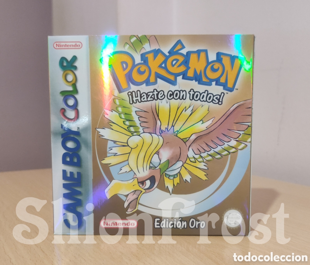 Videojuegos y consolas: Caja IRIDISCENTE Pok&eacute;mon Edici&oacute;n Oro - Repro - (Game Boy Color)