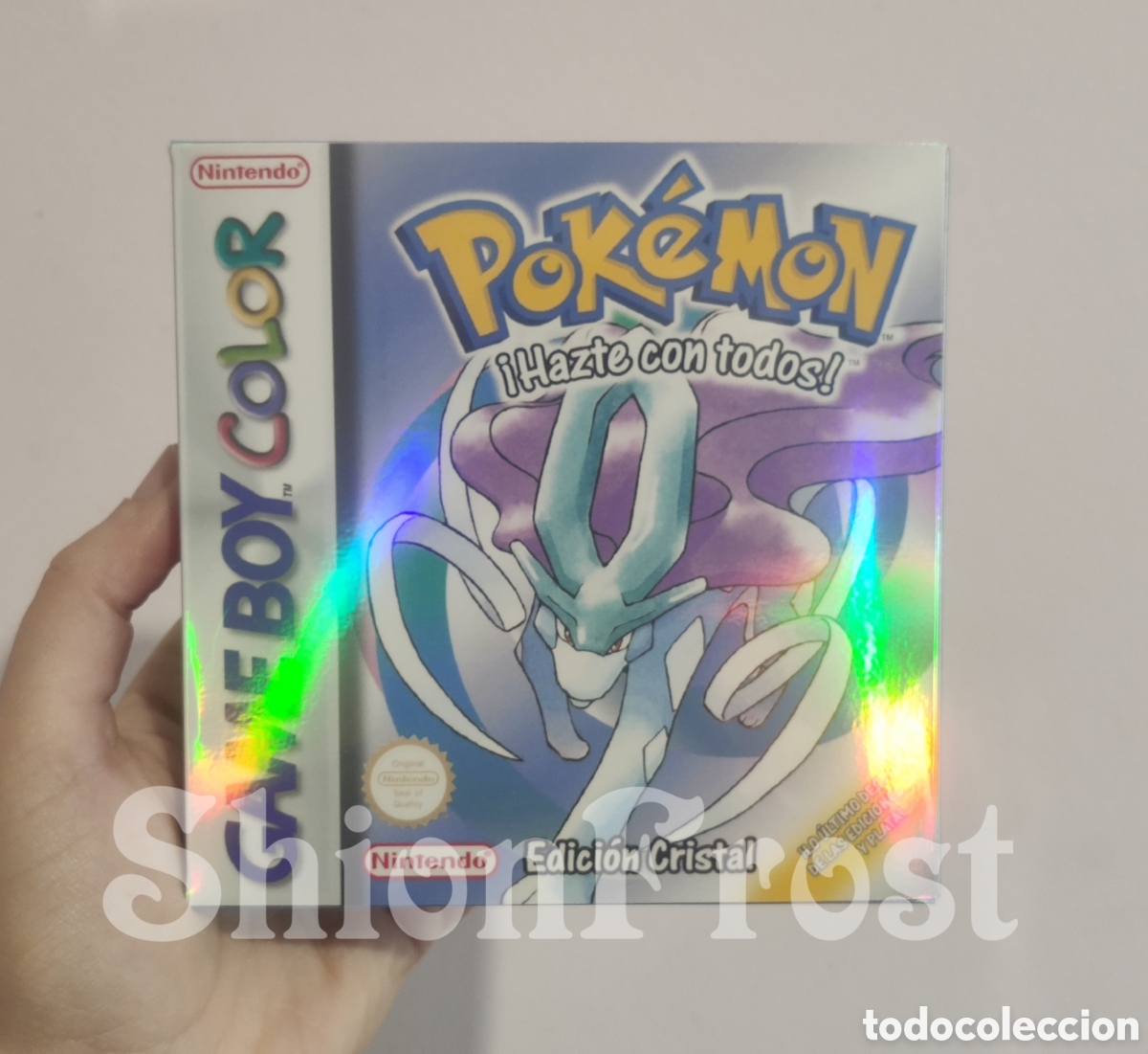 Videojuegos y consolas: Caja IRIDISCENTE Pok&eacute;mon Edici&oacute;n Cristal - Repro - (Game Boy Color)
