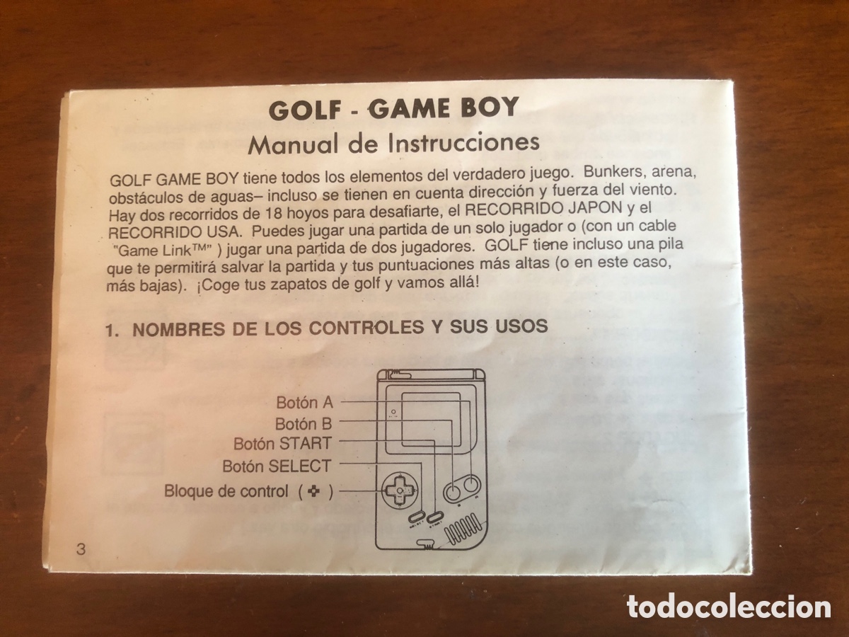 Videojuegos y consolas: Manual de instrucciones golf game boy nintendo - Foto 3