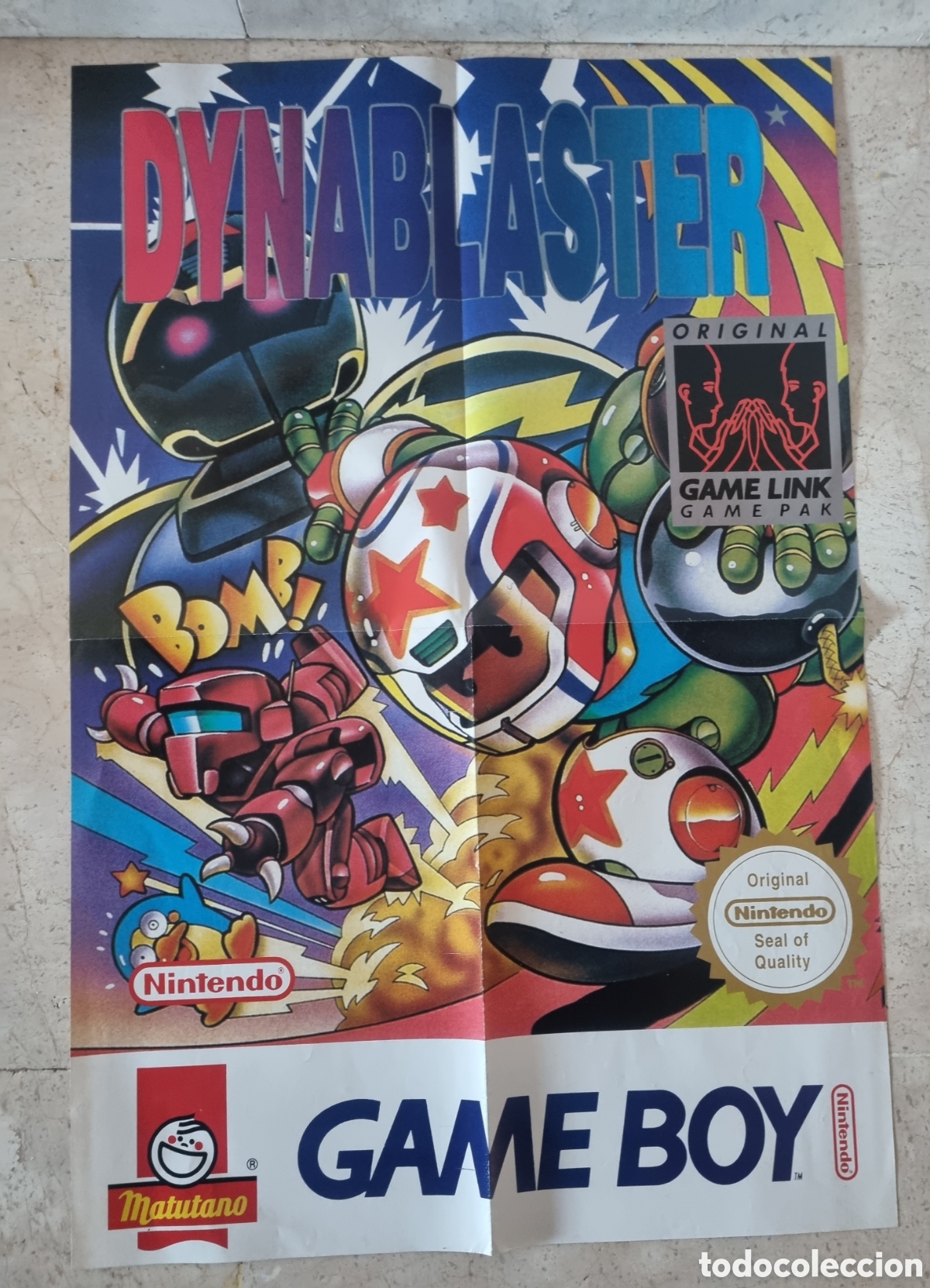 Videojuegos y consolas: Antiguo p&oacute;ster dynablaster de matutano game boy gameboy - Foto 1